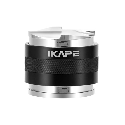IKAPE Coffee Products, 53mm Coffee Distributor & Hand Tamper, Adjustable Depth Espresso Distributor Fits All 53mm Espresso Portafilter, Compatible with 54MM Breville Bottomless Portafilter (Black)