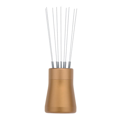 Normcore WDT Tool V2.1 with Stand - 0.23mm 9 Prong Espresso Distribution Tool, Weiss Distribution Technique, Magnetic Coffee Stirrer with 16 Extra Needles, Bronze Anodized Aluminum Handle