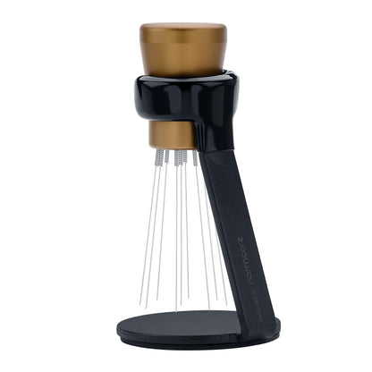 Normcore WDT Tool V2.1 with Stand - 0.23mm 9 Prong Espresso Distribution Tool, Weiss Distribution Technique, Magnetic Coffee Stirrer with 16 Extra Needles, Bronze Anodized Aluminum Handle