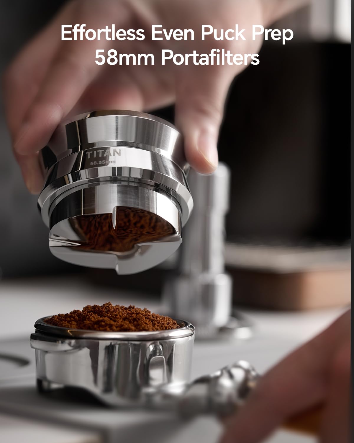 MUVNA 58.35mm Espresso Gravity Distributor Tool, Fully Stainless Steel