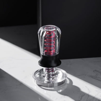 IKAPE 58.35mm Ace Transparent Espresso Coffee Tamper, Premium Barista Coffee Tamper with Calibrated Spring Loaded, Threaded Stainless Steel Base for Espresso Machine(New Upgrade)