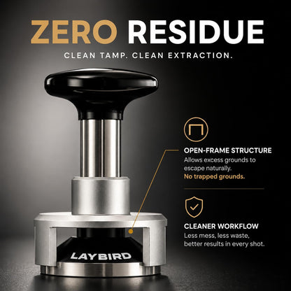 LAY BIRD TriPress Espresso Tamper 58mm, Spring Loaded Coffee Tamper for 58mm Portafilter Baskets, 25lb Constant Pressure Self Leveling Tamper Tool, Zero-Residue Threaded Base
