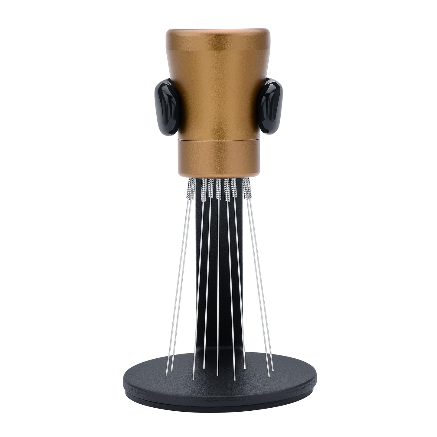 Normcore WDT Tool V2.1 with Stand - 0.23mm 9 Prong Espresso Distribution Tool, Weiss Distribution Technique, Magnetic Coffee Stirrer with 16 Extra Needles, Bronze Anodized Aluminum Handle