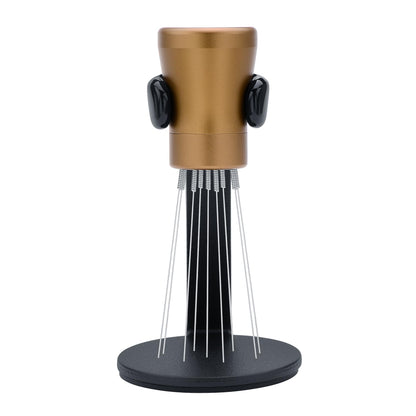 Normcore WDT Tool V2.1 with Stand - 0.23mm 9 Prong Espresso Distribution Tool, Weiss Distribution Technique, Magnetic Coffee Stirrer with 16 Extra Needles, Bronze Anodized Aluminum Handle