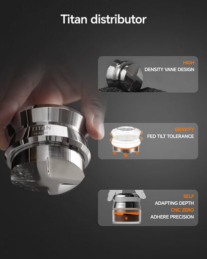 MUVNA 58.35mm Espresso Gravity Distributor Tool, Fully Stainless Steel