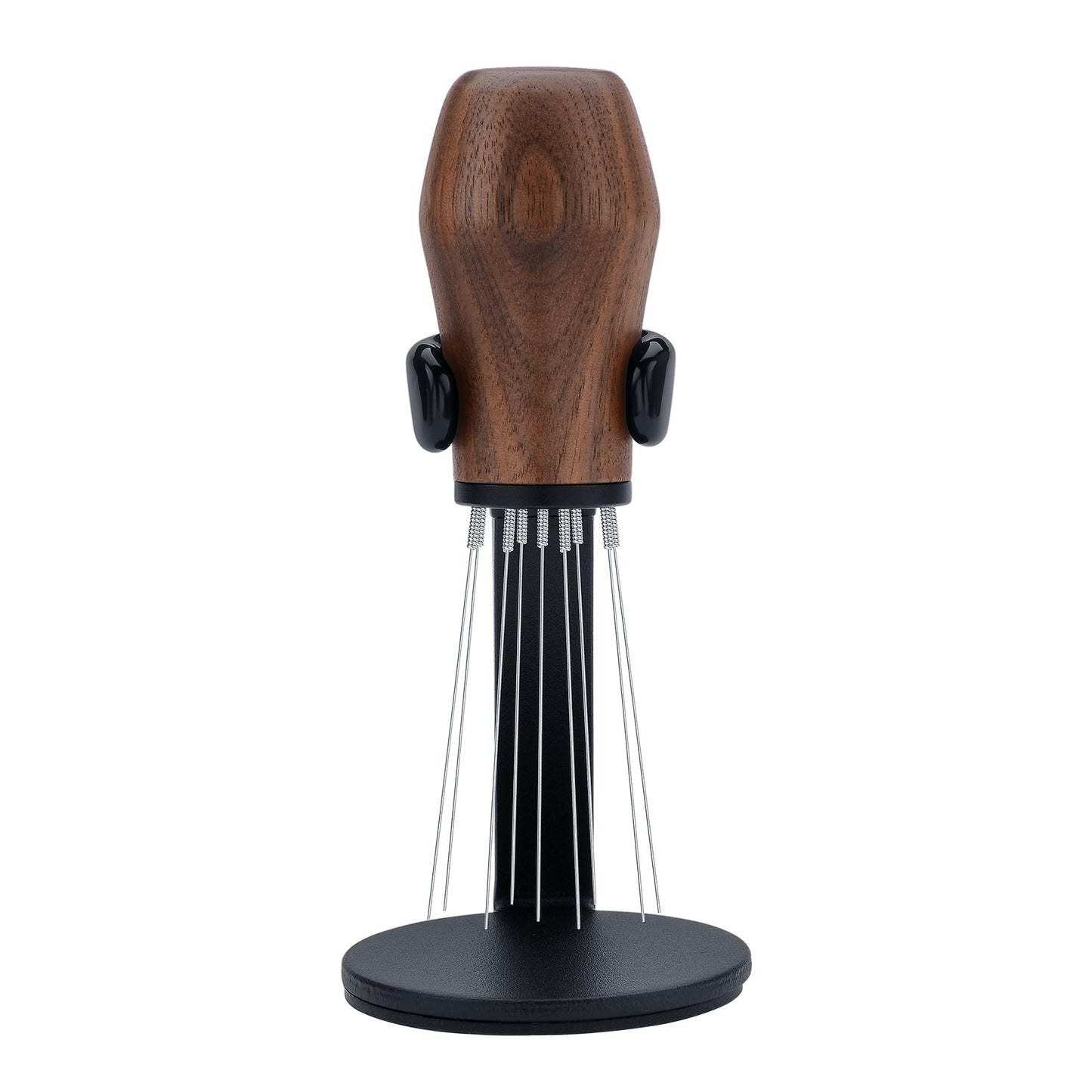 Normcore WDT Distribution Tool with Stand V3, Weiss Distribution Technique, 9 Prong Needle Espresso Stirrer, American Walnut Wood Handle