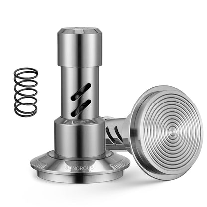 MUVNA Espresso Tamper 58mm Sound Feedback, All Stainless Steel, Silver