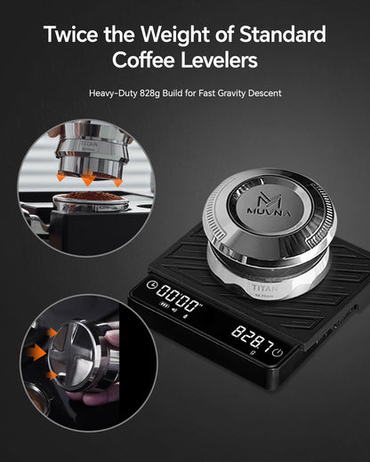 MUVNA 58.35mm Espresso Gravity Distributor Tool, Fully Stainless Steel