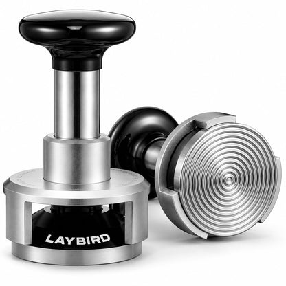 LAY BIRD TriPress Espresso Tamper 58mm, Spring Loaded Coffee Tamper for 58mm Portafilter Baskets, 25lb Constant Pressure Self Leveling Tamper Tool, Zero-Residue Threaded Base