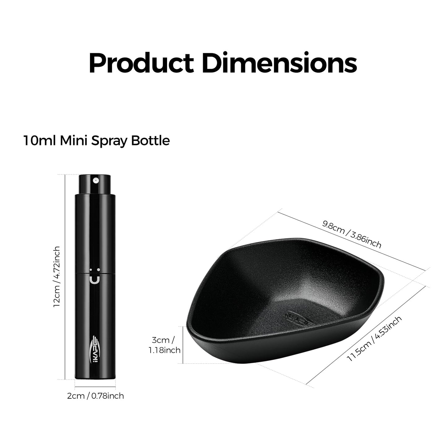 IKAPE Plastic Coffee Bean Dosing Cup and Spray Bottle Kit for Espresso, Coffee Bar Accessories for Reducing Coffee Power Static, Dosing Tray for Coffee or Tea, Sugar(Black)