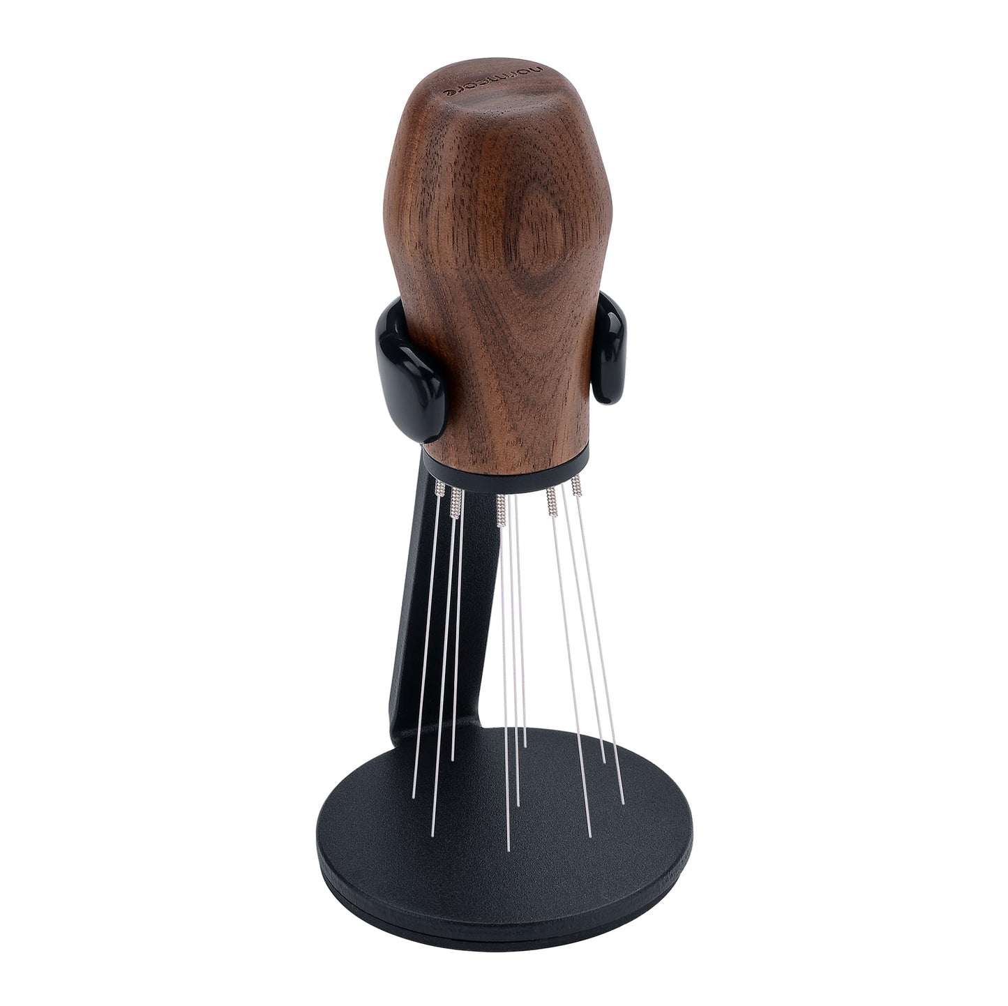 Normcore WDT Distribution Tool with Stand V3, Weiss Distribution Technique, 9 Prong Needle Espresso Stirrer, American Walnut Wood Handle