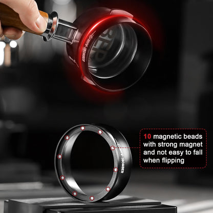 MHW-3BOMBER 58mm Espresso Dosing Funnel Magnetic Coffee Dosing Ring Portafilter Funnel Barista Tools Compatible with 58MM Portafilter DR5546B-OS
