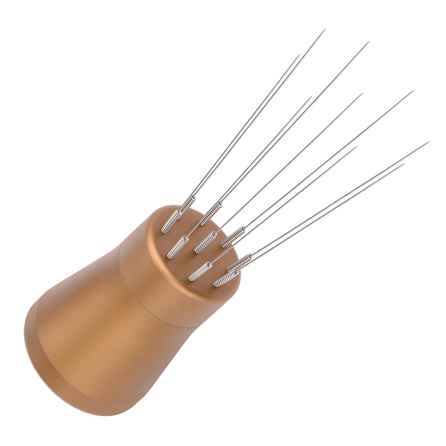 Normcore WDT Tool V2.1 with Stand - 0.23mm 9 Prong Espresso Distribution Tool, Weiss Distribution Technique, Magnetic Coffee Stirrer with 16 Extra Needles, Bronze Anodized Aluminum Handle
