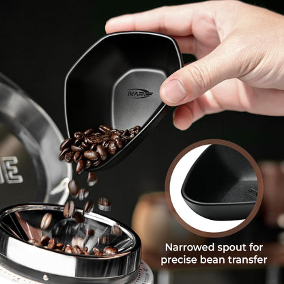 IKAPE Plastic Coffee Bean Dosing Cup and Spray Bottle Kit for Espresso, Coffee Bar Accessories for Reducing Coffee Power Static, Dosing Tray for Coffee or Tea, Sugar(Black)