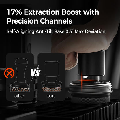 IKAPE Espresso Tamper,51mm V4 Impact Coffee Tamper with Sound Feedback, Features 15lb/30lb Interchangeable Springs,Tamper with Triple-Spring System, Fits 51mm Portafilters
