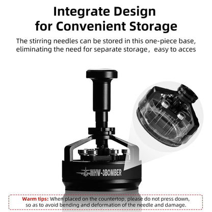 MHW-3BOMBER WDT Tool Espresso 58mm, Espresso Distribution Tool with Magnetic Base for Barista, Adjustable Depth Needle Distributor Tool, 0.25mm x 14 Coffee Stirrer Tools, YU Series Cyclone, T5849