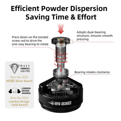 MHW-3BOMBER WDT Tool Espresso 58mm, Espresso Distribution Tool with Magnetic Base for Barista, Adjustable Depth Needle Distributor Tool, 0.25mm x 14 Coffee Stirrer Tools, YU Series Cyclone, T5849