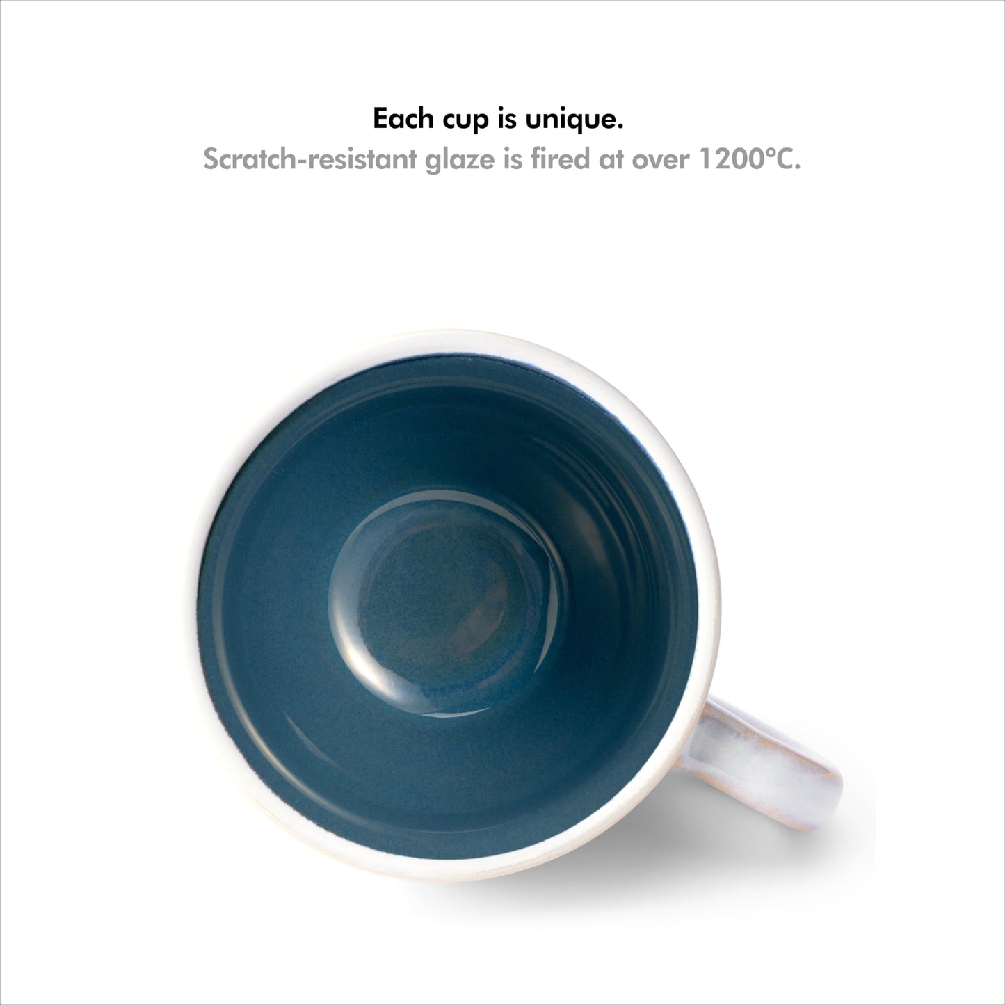 KIVY 3 oz Stoneware Espresso Cups & Saucers (Set of 4) – Blue