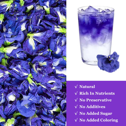 SXETBEAN Butterfly Pea Flower Powder | 3.5oz/100g Butterfly Pea Flower Tea Powder | Blue Matcha Powder | Blue Food Coloring for Cocktail, Smoothies, Baking, Lattes | No Add Sugar
