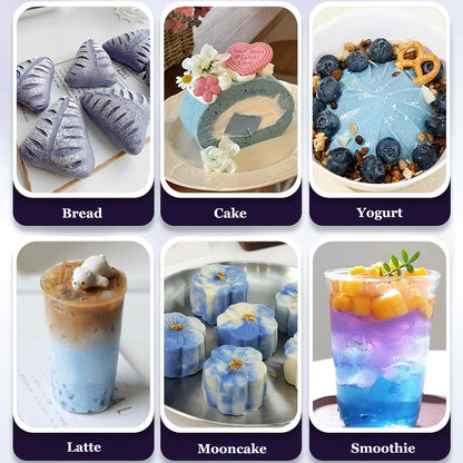 SXETBEAN Butterfly Pea Flower Powder | 3.5oz/100g Butterfly Pea Flower Tea Powder | Blue Matcha Powder | Blue Food Coloring for Cocktail, Smoothies, Baking, Lattes | No Add Sugar