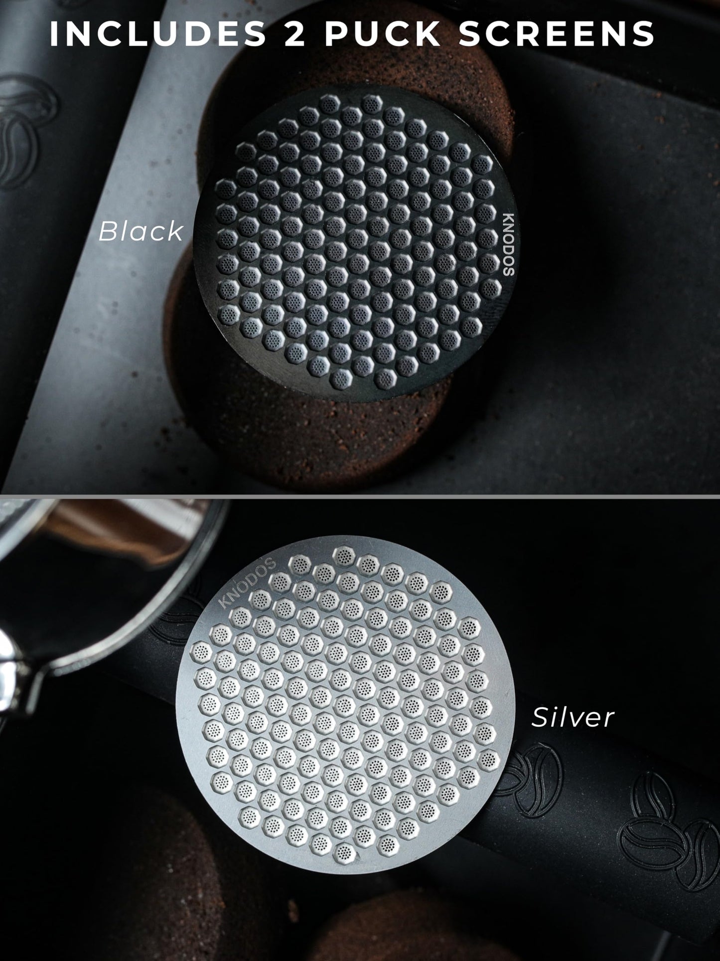 KNODOS 58mm Espresso Puck Screen 2 Pack Stainless Steel Coffee Puck Filter, Ultra-Thin 0.8mm Espresso Screen For 58 mm Portafilters