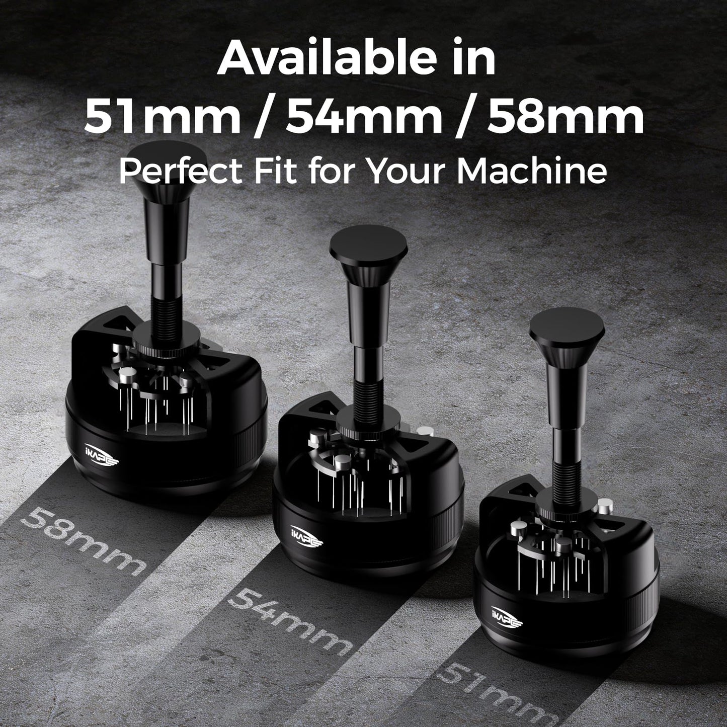 IKAPE 58MM WDT Tool for Espresso, 0.25mm 14 Needles Distribution Tool with One-Press Auto Rotation & Adjustable Depth, 10 Magnetic Base, Espresso Stirrer