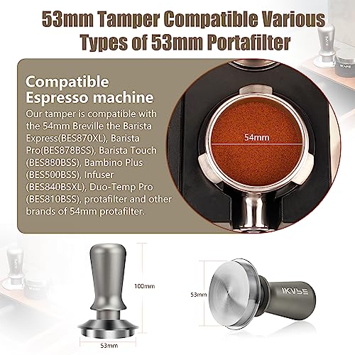 IKAPE 53.3mm Ace Transparent Spring-Loaded Calibrated Tamper