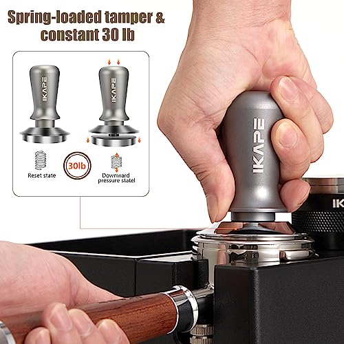 IKAPE 53.3mm Ace Transparent Spring-Loaded Calibrated Tamper