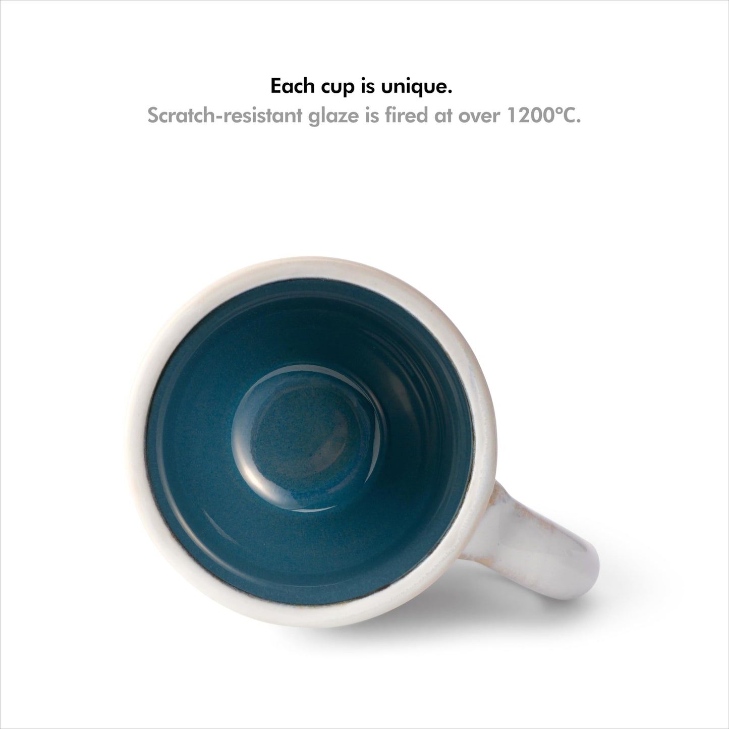 KIVY 3 oz Stoneware Espresso Cups & Saucers (Set of 4) – Blue