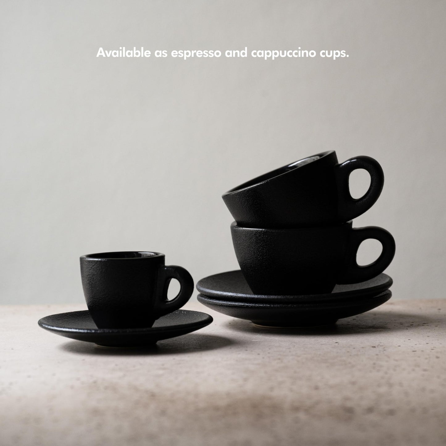 KIVY 3 oz Stoneware Espresso Cups & Saucers (Set of 4) – Blue