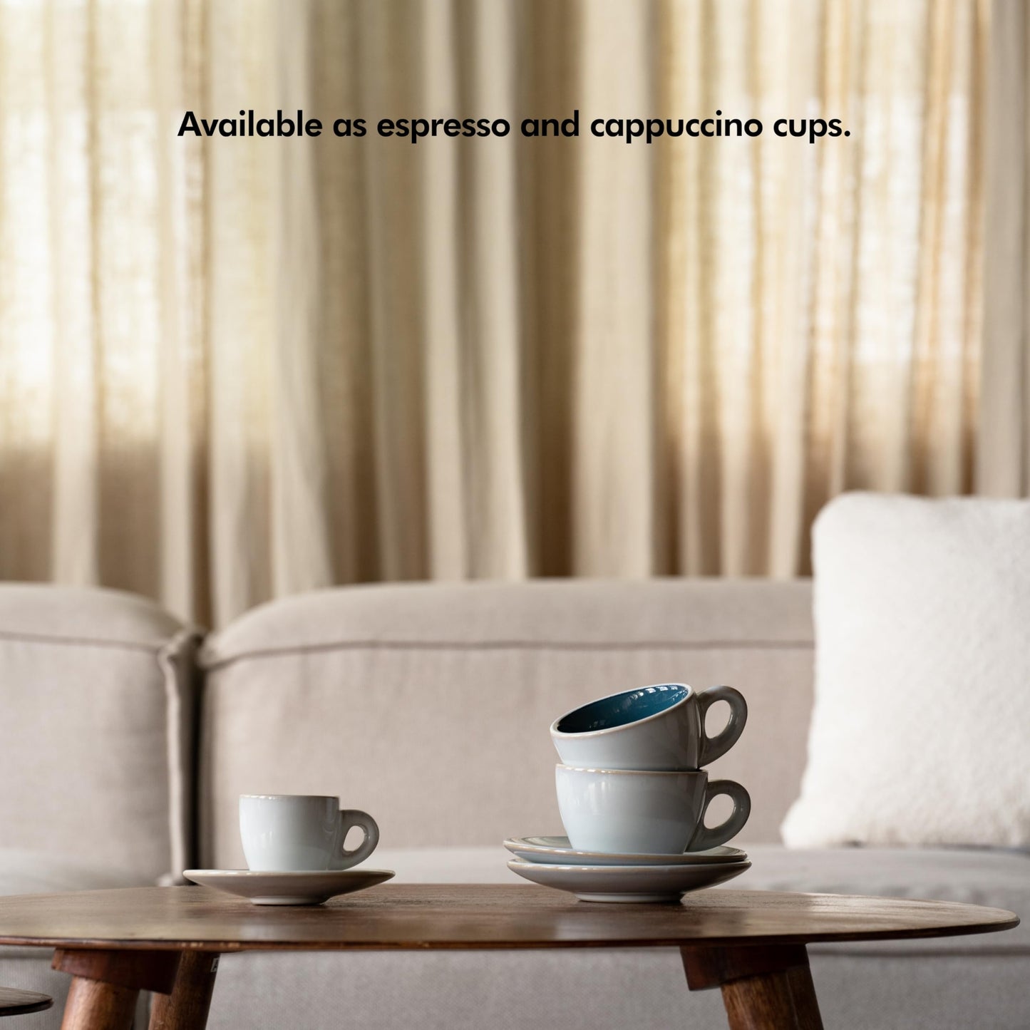 KIVY 3 oz Stoneware Espresso Cups & Saucers (Set of 4) – Blue